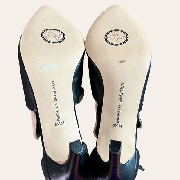 Adrienne Vittadini Black Criss-Cross Leather Pumps / SZ: 8.5 NWOT - Picture 7 of 7